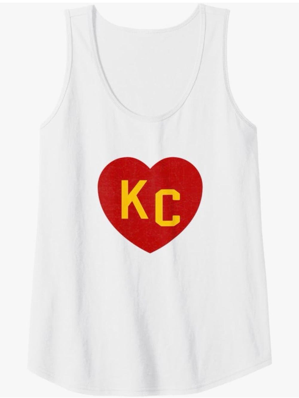 NWT Kansas City White Tank Top with Red Heart